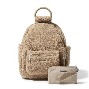 Baggallini All Day Backpack Taupe Shearling